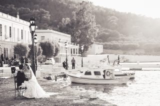 Vintage-inspired Rhodes wedding photography with timeless elegance. Soft tones, romantic details, and classic style — bringing old-world charm to your island celebration.